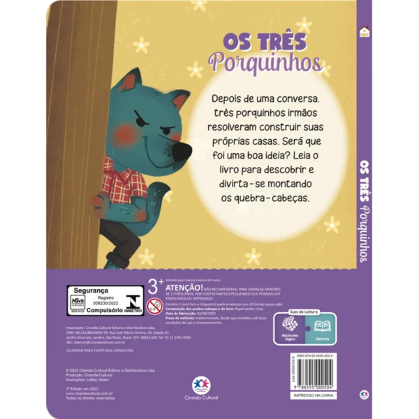 Livro Quebra-cabeça Os três porquinhos - Image 2